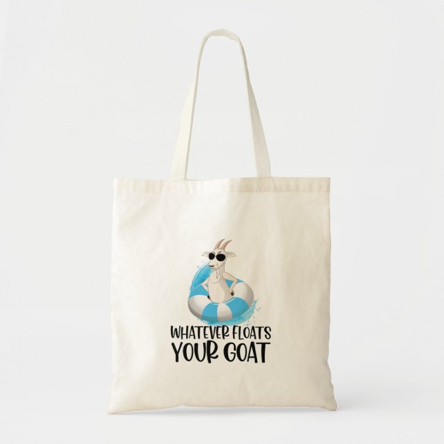 Bolsa Tote Divertida 'O Que Faz Seu Bode Flutuar'  (Frente)