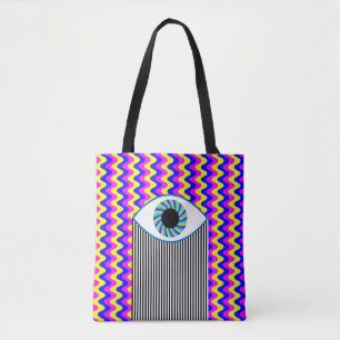 Bolsa Tote Divertido com a arte digital ocular com o w multic