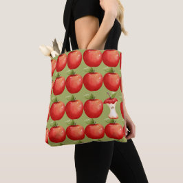 Bolsa Tote Divertido com a Fruta Maçã Vermelha