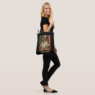 Bolsa Tote Divertido e patriótico Vermelho branco e assustado