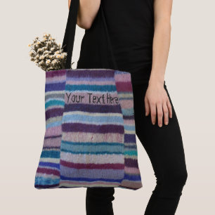Bolsa Tote divertimento colorido tricotado manualmente