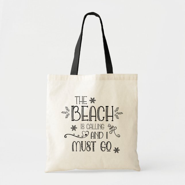Bolsa Tote Divirta-Se Que A Praia Está Ligando Para Eu Ir (Frente)
