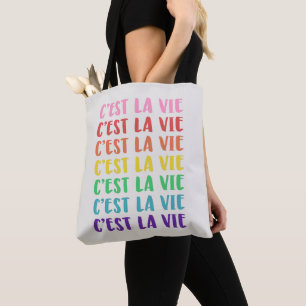 Bolsa Tote Diz Que É Assim Tipografia Francesa Arco-Íris