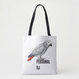 Bolsa Tote DJ Pessoal Papagaio Cinzento - Design de Papagaio