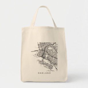 Bolsa Tote Do mapa de ruas minimalista da cidade de Oakland