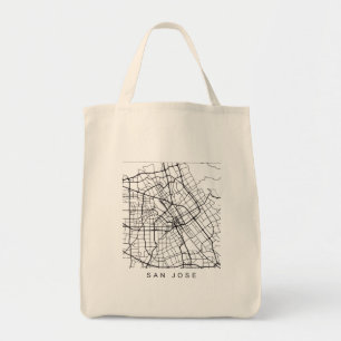 Bolsa Tote Do mapa de ruas minimalista da cidade de San Jose