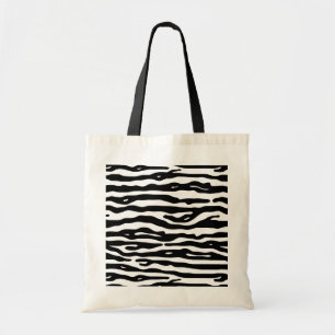 Bolsa Tote Do preto animal do impressão da zebra teste padr
