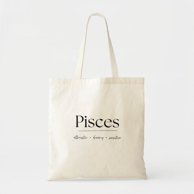 Bolsa Tote do Zodíaco de Peixes (Frente)