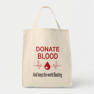 Bolsa Tote Doação de sangue Manter o Mundo a Beber - doaç