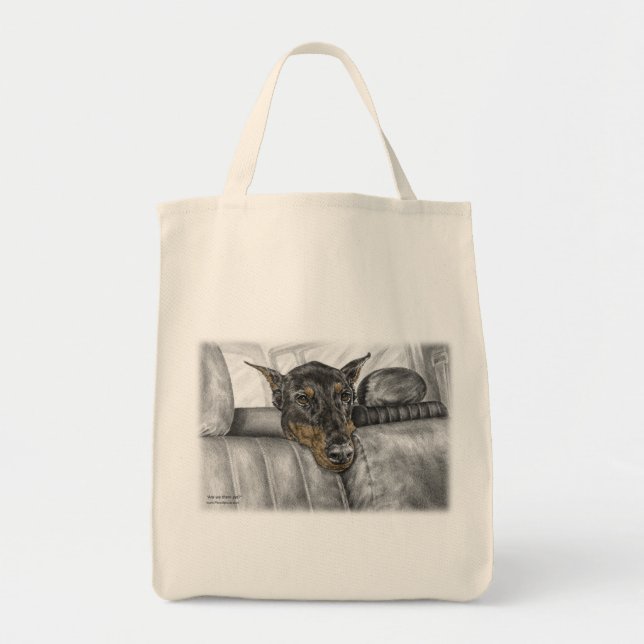 Bolsa Tote Doberman a viajar de carro (Frente)