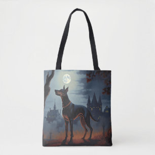 Bolsa Tote Doberman Halloween Assustador