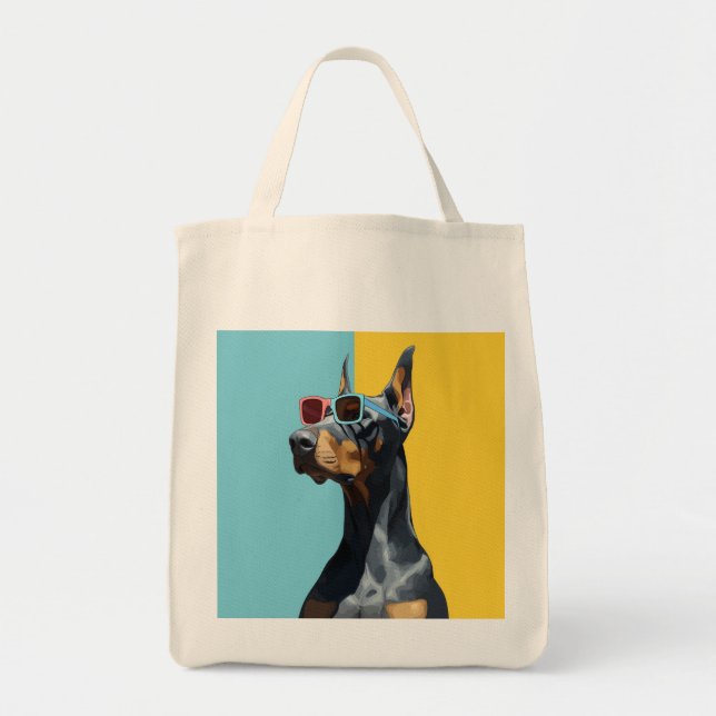 Bolsa Tote Doberman legal com óculos de sol (Frente)