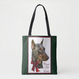 Bolsa Tote Doberman Pinscher Christmas