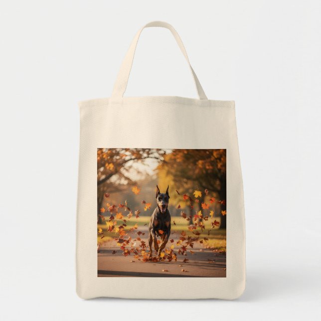 Bolsa Tote Doberman Pinscher Elegant Grocery Tote Bag (Frente)