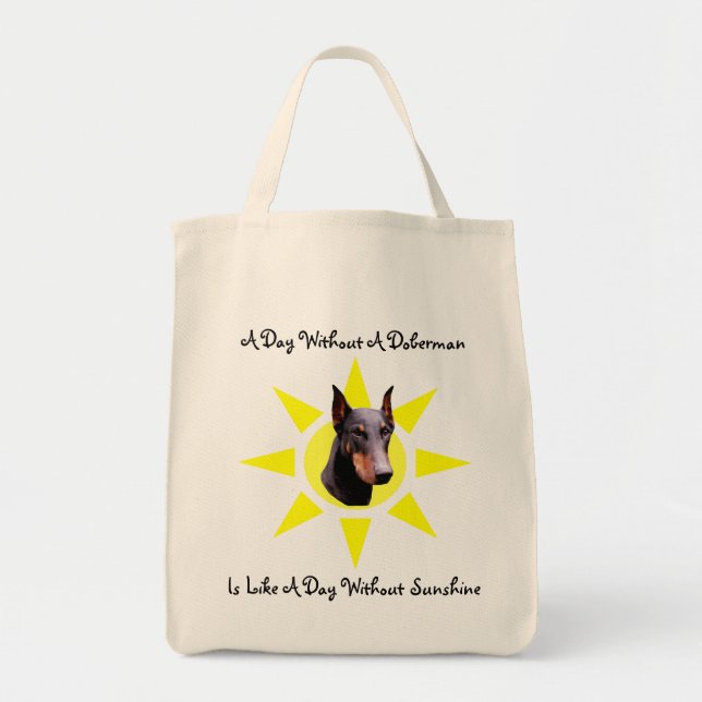 Bolsa Tote Doberman Pinscher Sunshine Dog Tote Bag (Frente)
