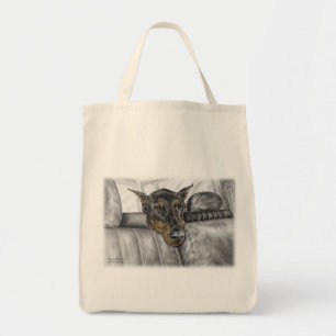 Bolsa Tote Doberman Viajando no Carro