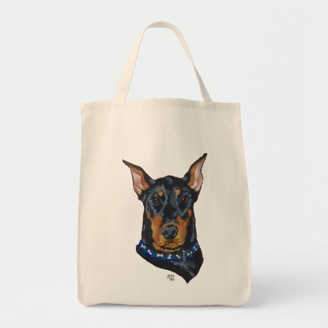 Bolsa Tote Dobermann Preto (Frente)