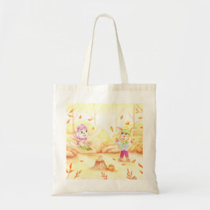 Bolsa Tote Doce caminhada do outono na floresta
