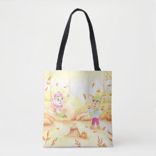 Bolsa Tote Doce caminhada do outono na floresta