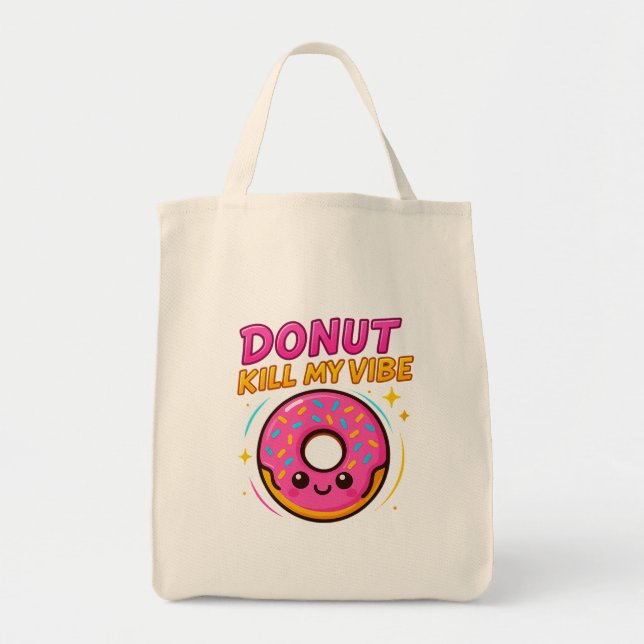 Bolsa Tote Doce e Na moda - Camisa-T Gráfico de Rosquinha Gir (Frente)