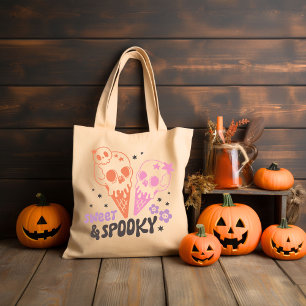 Bolsa Tote Doce e Spooky Retro Groovy Halloween