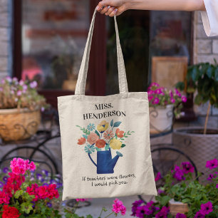 Bolsa Tote Doce oferta de professores Flores Coloridas