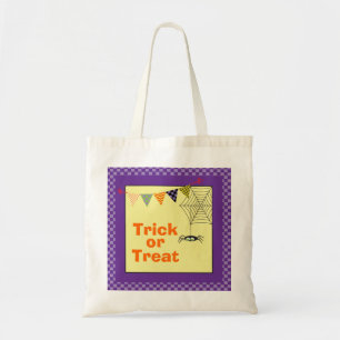 Bolsa Tote Doce ou Travessura Aranha Halloween Roxo