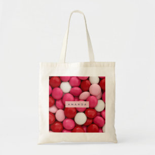 Bolsa Tote Doce Personalizado Rosa Vermelho e Branco