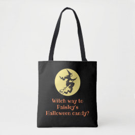 Bolsa Tote Doce Preto Personalizado da Bruxa do Halloween 
