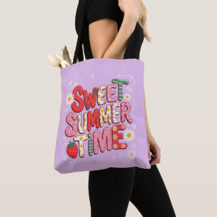 Bolsa Tote Doce Verão Tempo Coquette Morango Retro Praia 