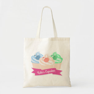 Bolsa Tote Docente Trio de Cupcakes Personalizado