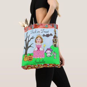 Bolsa Tote Doces de Halloween da Princesa da Menina de Trick