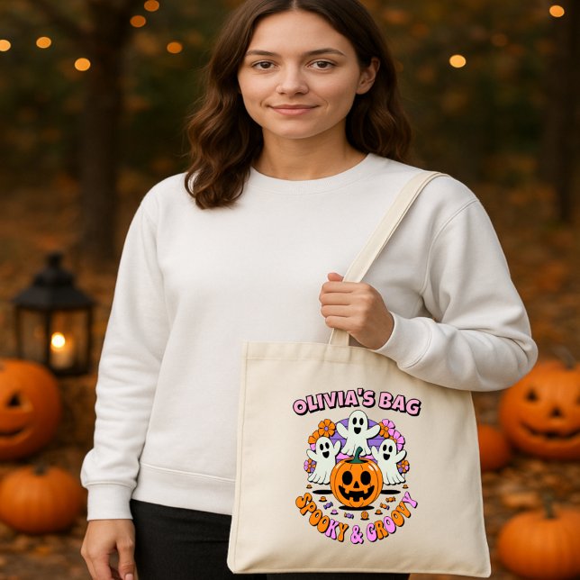 Bolsa Tote Doces de Halloween personalizados e assustados (Criador carregado)