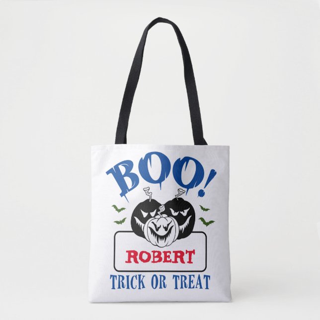 Bolsa Tote Doces e Tratamentos Personalizados do Halloween (Frente)