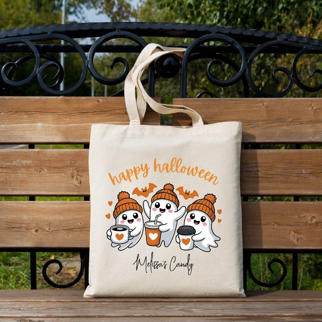 Bolsa Tote Doces Feliz Halloween Fantasma (Criador carregado)