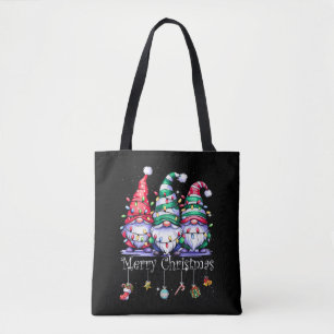 Bolsa Tote Doces Gnomos Feliz Natal Luz Família Gnomo