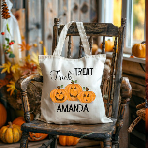 Bolsa Tote Doces ou Travessuras de Halloween Abóbora Capricho