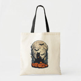 Bolsa Tote Docinho de Halloween do Fantasma e Gato Negro