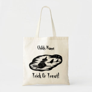 Bolsa Tote doçura ou travessura assustador dos broomsticks