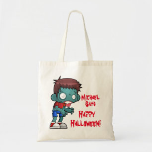 Bolsa Tote Doçura ou travessura personalizada do zombi