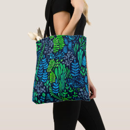 Bolsa Tote Dodores florais de aquarela fundo escuro