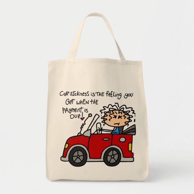 Bolsa Tote Doença de carro cómico (Frente)