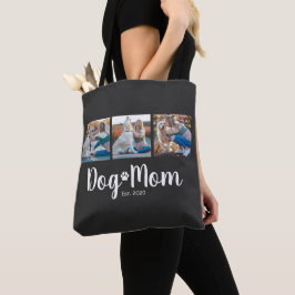 Bolsa Tote Dog Mom Established Script Black 3 Photo