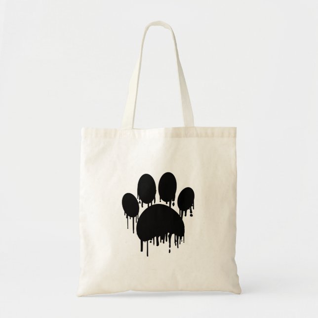 Bolsa Tote Dog Paw Paint Dripe Personalizado (Frente)