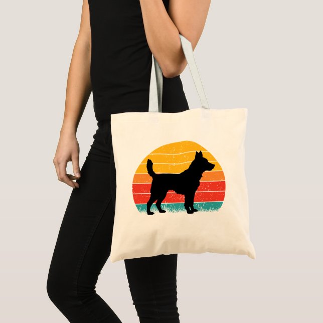 Bolsa Tote Dog Silhouette at Sunset (Frente (produto))