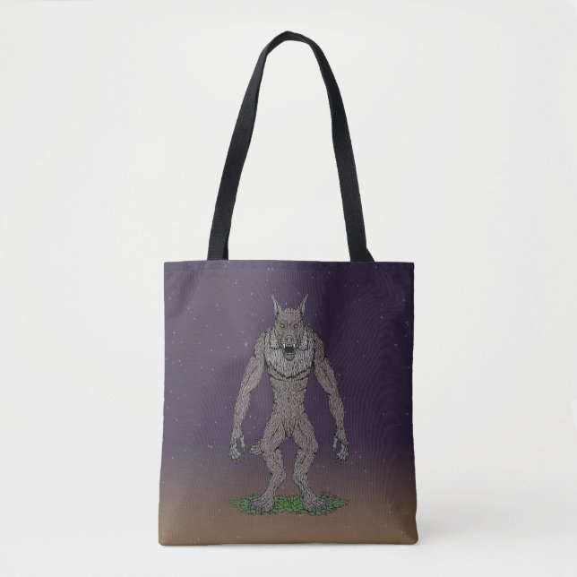 Bolsa Tote Dogman Cryptid ou Werewolf (Frente)