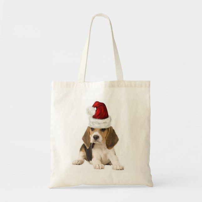 Bolsa Tote Dogs~Original Ditzy Tote~Beagle~Christmas (Frente)