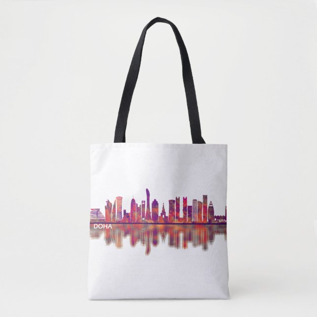 Bolsa Tote Doha Qatar Skyline (Frente)