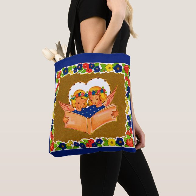 Bolsa Tote dois anjos cantando (Close Up)