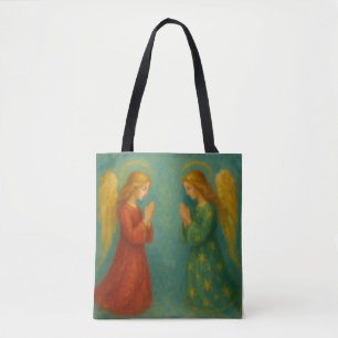 Bolsa Tote Dois Anjos Rezando Saco de Tota